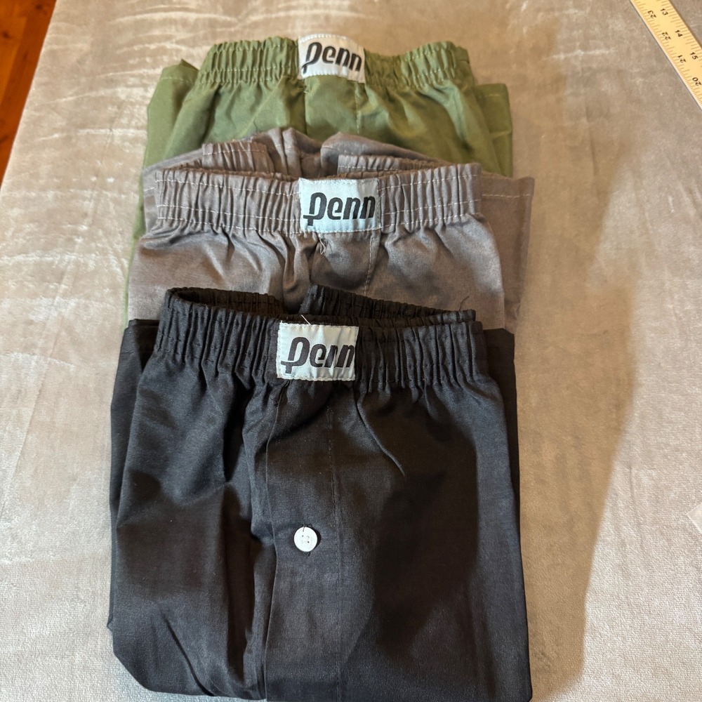 Penn Mens Woven Boxers XXL Green Grey Black 3 Pack Classic Fit Comfortable